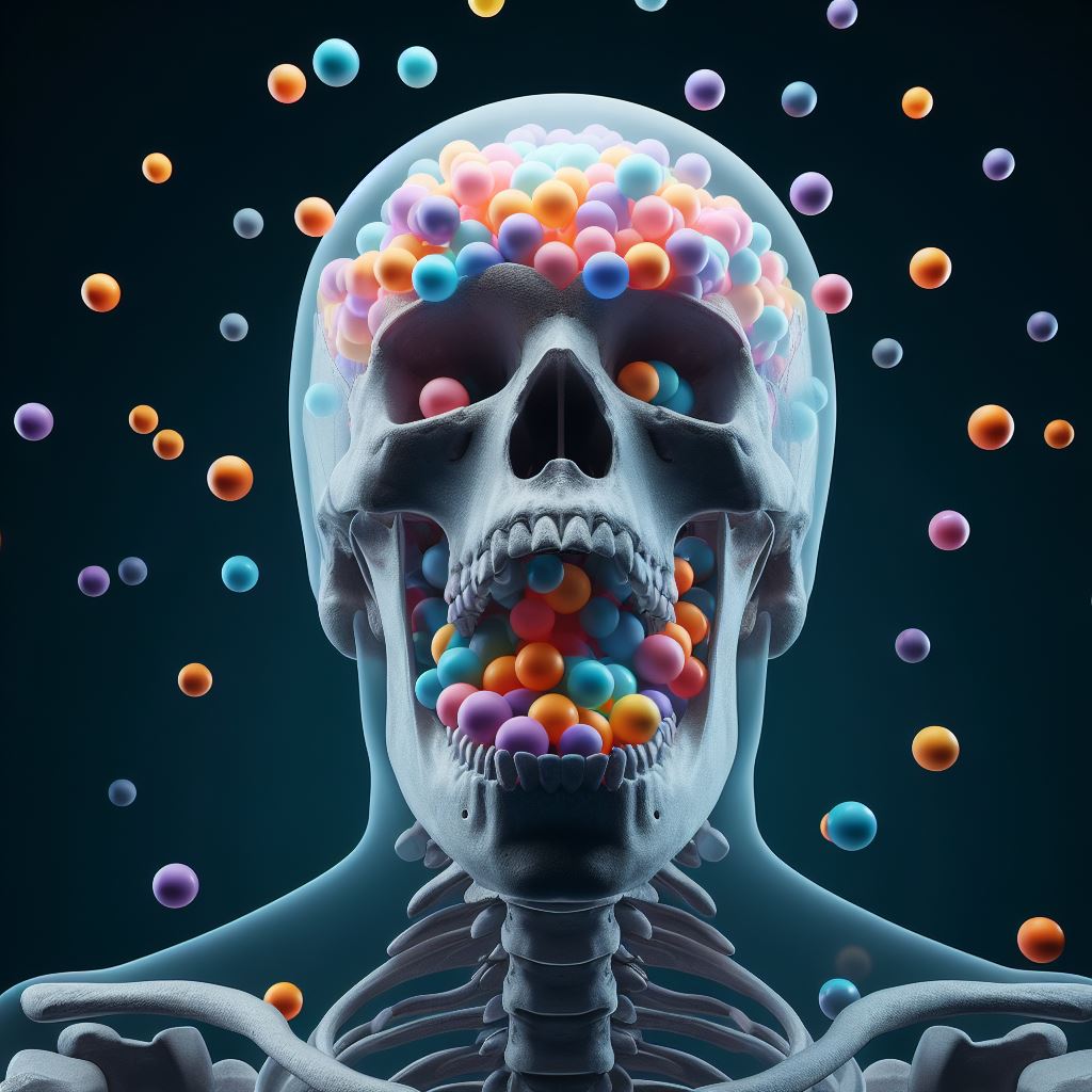 Photo description: A skull that is a ball pool.