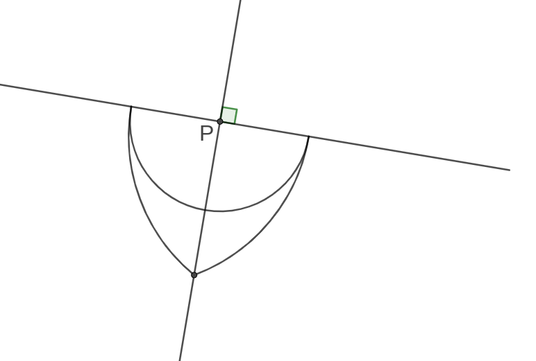 Perpendicular a una recta per un punt d'aquesta.